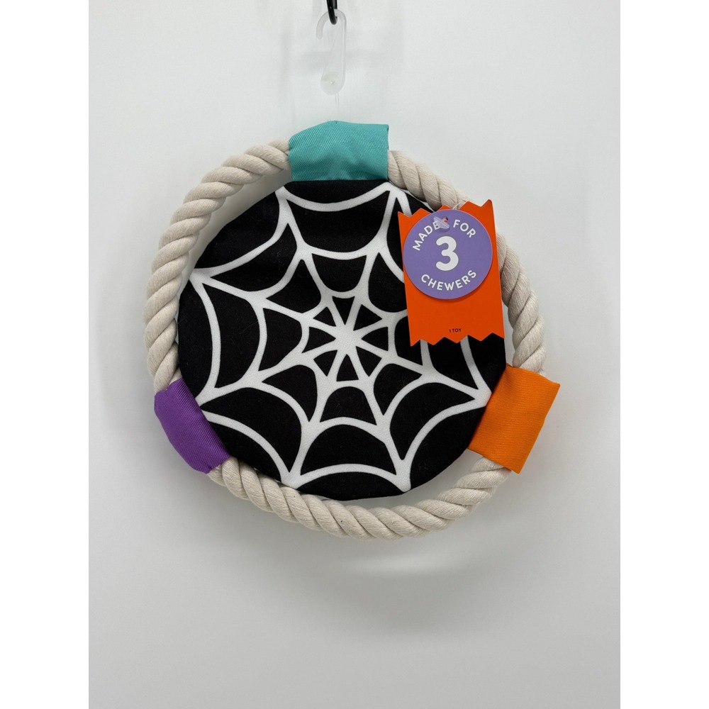 Boots & Barkley Halloween Spiderweb Rope Dog Toy Tug Toy for 3 Chewers